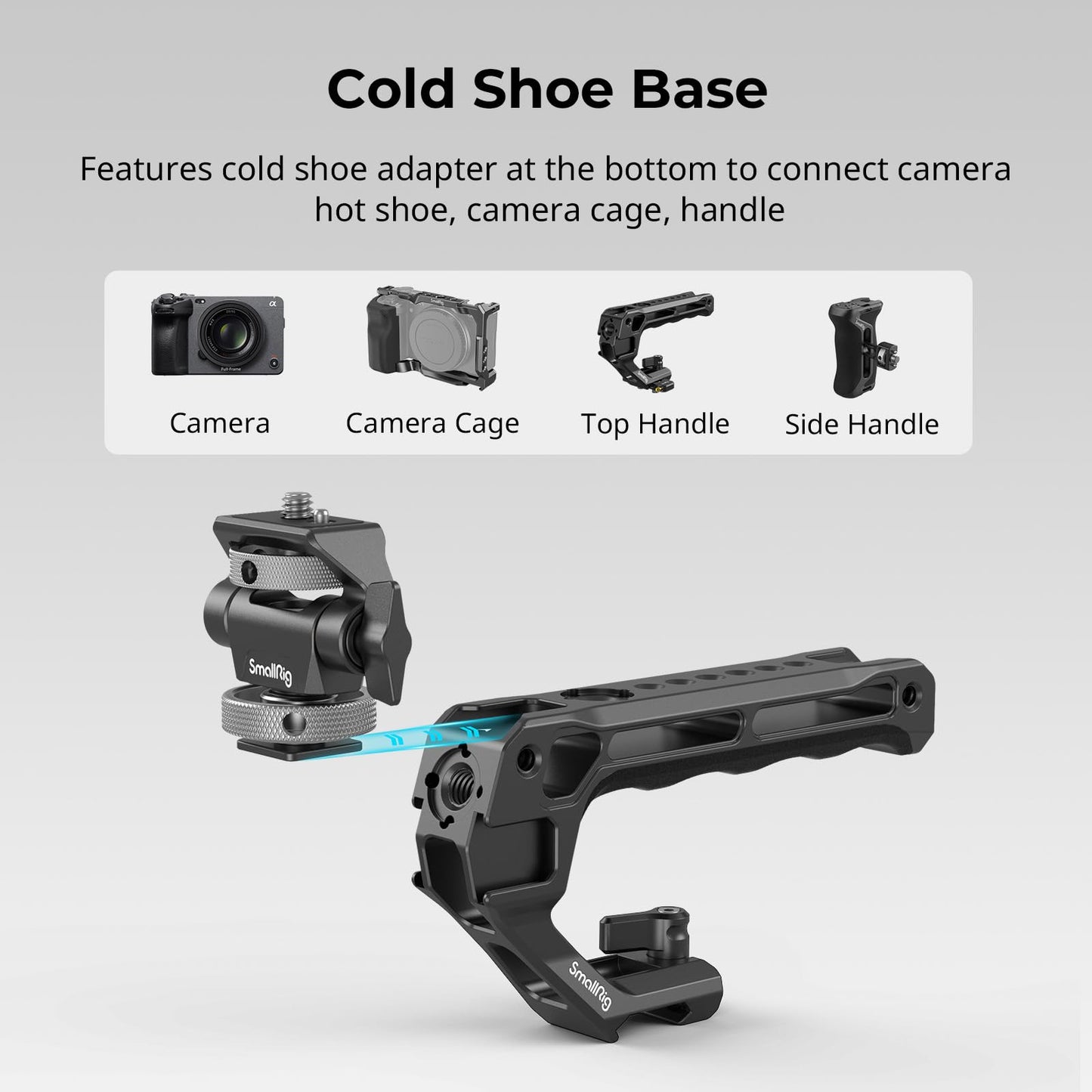 (New Version) SMALLRIG Camera Monitor Mount with Cold Shoe Adapter, 360° Swivel and 180° Tilt Adjustable Monitor Holder with Thumbscrew, Anti-twist Design, Max Payload 2.3kg - 2905B