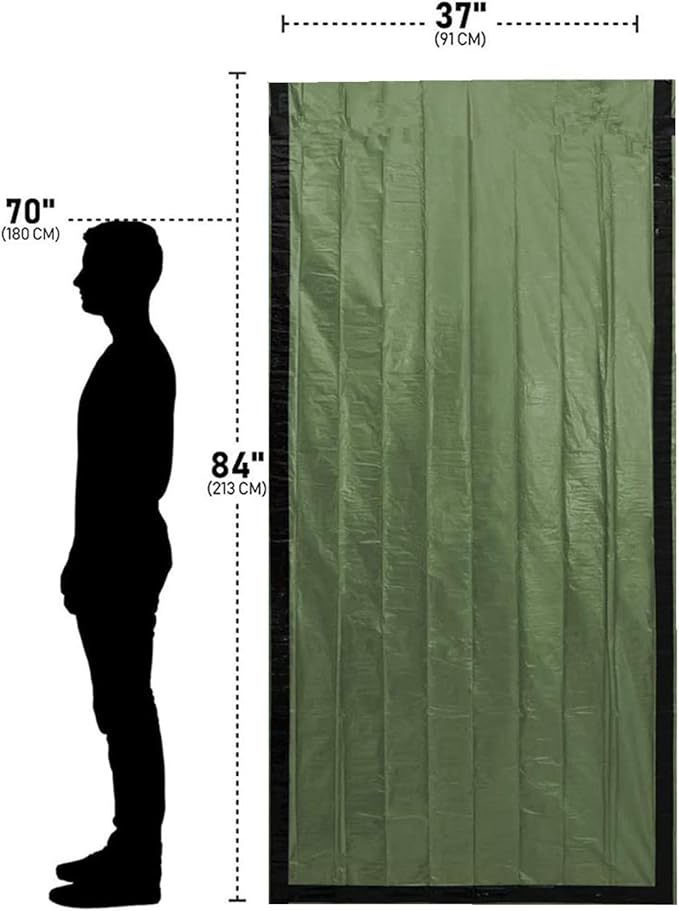 2-Person Emergency Sleeping Bag, Ultra Lightweight Waterproof Thermal Bivy Sack Cover, XL Emergency Shelter Survival Kit for Hiking Outdoor Camping …