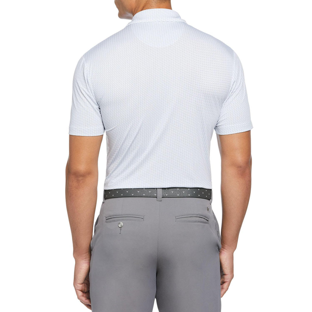 Callaway Men's Performance Short Sleeve Golf Polo (XX-Large, White Chambray)