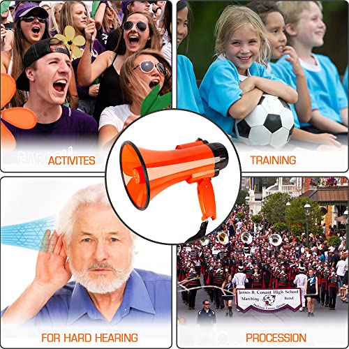 30 Watt Power Portable Megaphone Bullhorn Speaker Voice, Siren/Alarm and 240S Recording with Volume Control and Strap (Red)