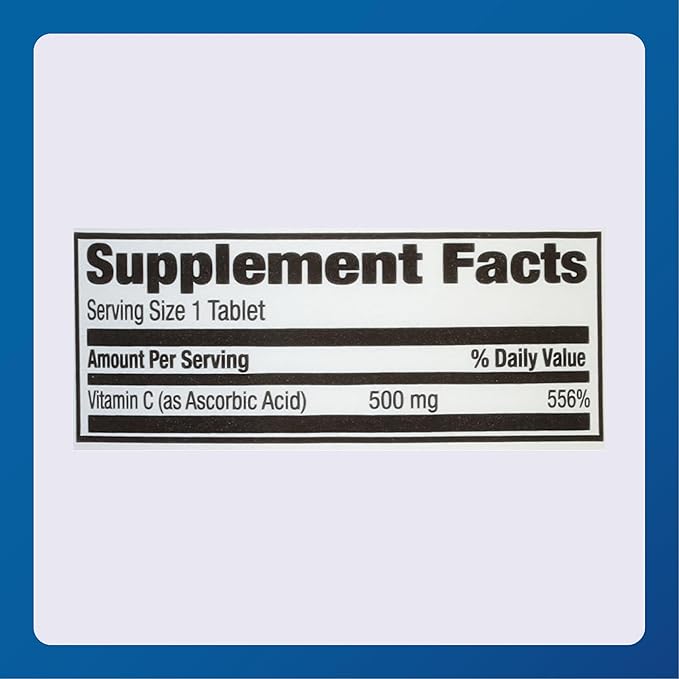MAJOR Vitamin C-500 mg Ascorbic Acid - Vitamin C Tablets - Dietary Supplement - 100 Tablets