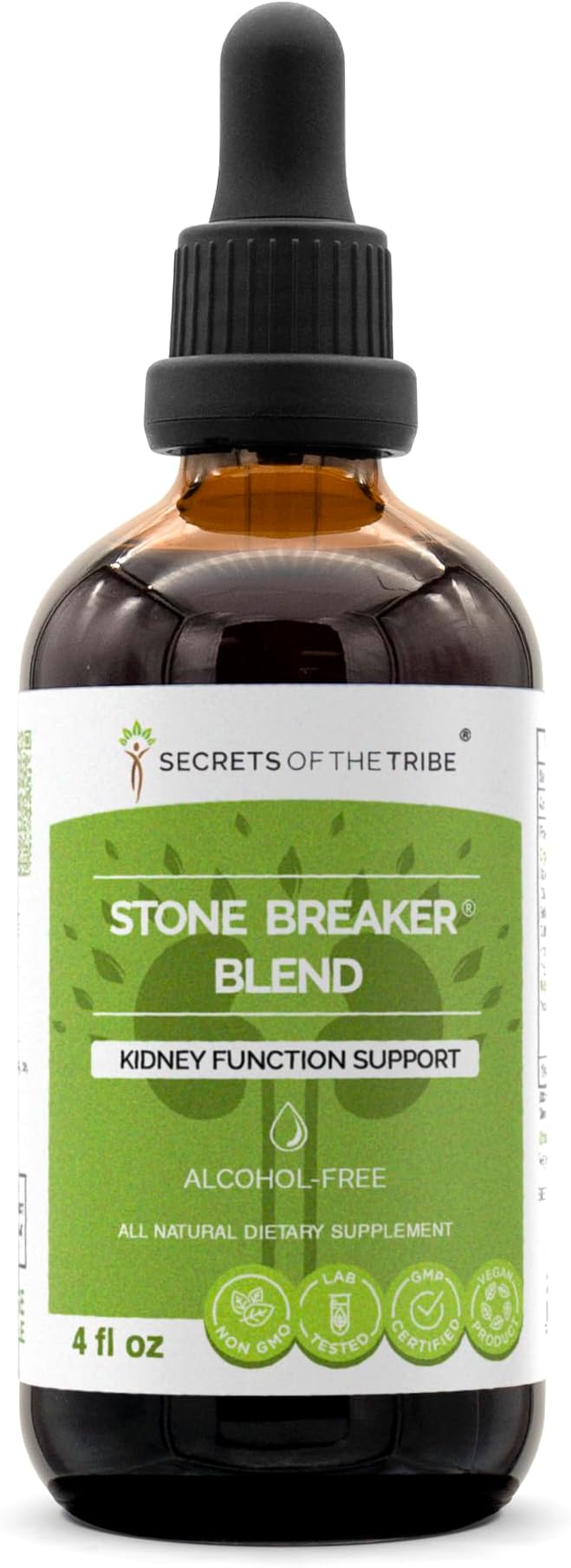 Secrets of the Tribe Stone Breaker Blend Alcohol-Free Extract, Stonebreaker, Burdock, Yucca, Goldenrod, Horsetail,Tribulus. Glycerite Tincture, Kidney Function Support (4 fl oz)