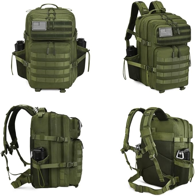 Military Tactical Backpack 45L Large Tactical Backpack for Men, Hiking Rucksack With Bottle Holder