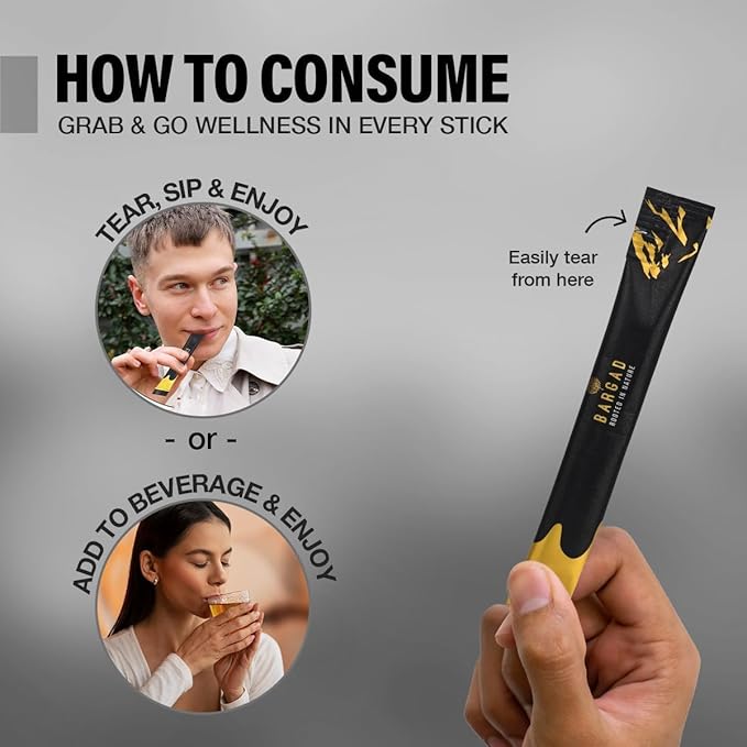 BARGAD Pure Himalayan Shilajit Sticks with Organic Honey & Saffron (7 Count) | Easy Single Use Shilajit Sticks | Boosts Energy & Immunity with 85+ Trace Minerals, 75%+ Fulvic Acid