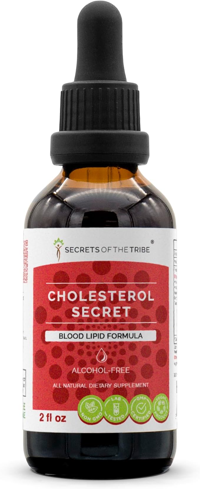 Secrets of the Tribe - Cholesterol Secret, Blood Lipid Formula, Herbal Supplement Blend Drops Alcohol-Free Liquid Extract 2 fl oz