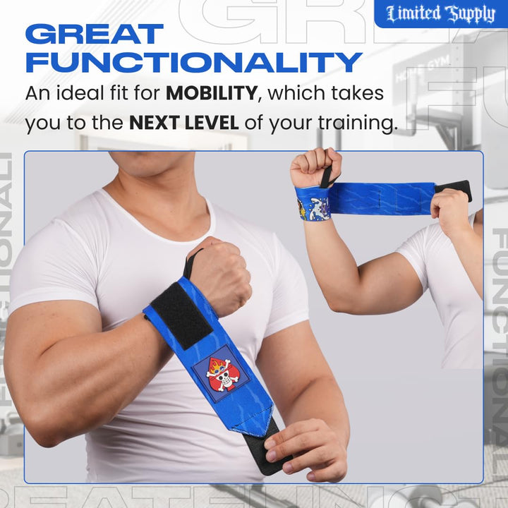 CROWN Anime Wrist Wraps Camo Lifting Straps 24" for Men and Women - 1 Pair Each, Gym Accessories Support Weightlifting, Powerlifting, Strength Training, and Improve Workout, Op