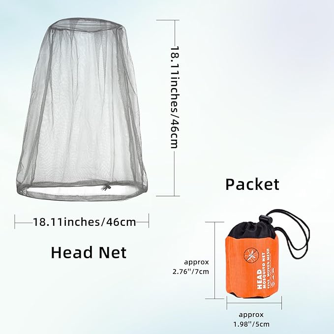 6 Packk Mosquito Covers Wearable Head Net Face Mesh Protecting Net Mosquito Fly Insects Bugs Preventing for Outdoor