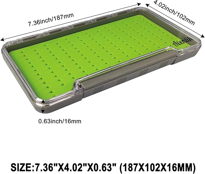 Aventik Fly Fishing Boxes Silicone Super Slim Fishing Storage Fishing Tackle Case Waterproof Best Pocket Sizes 7.36"X4.02"X0.63"/5.39"X3.74" X0.63'(1pc-g048lb)