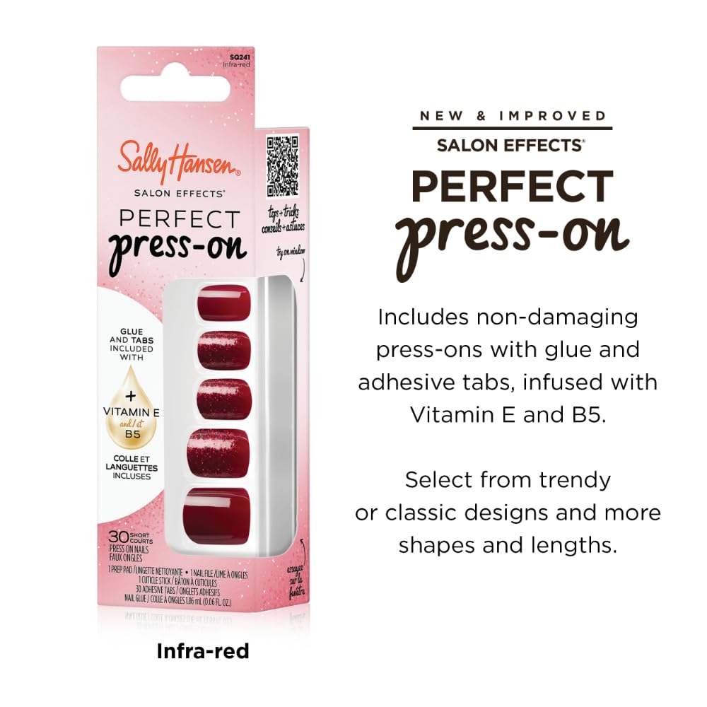 Sally Hansen Instant Cuticle Remover | Infrared Press-On Nails Kit – 15 Sec Gel