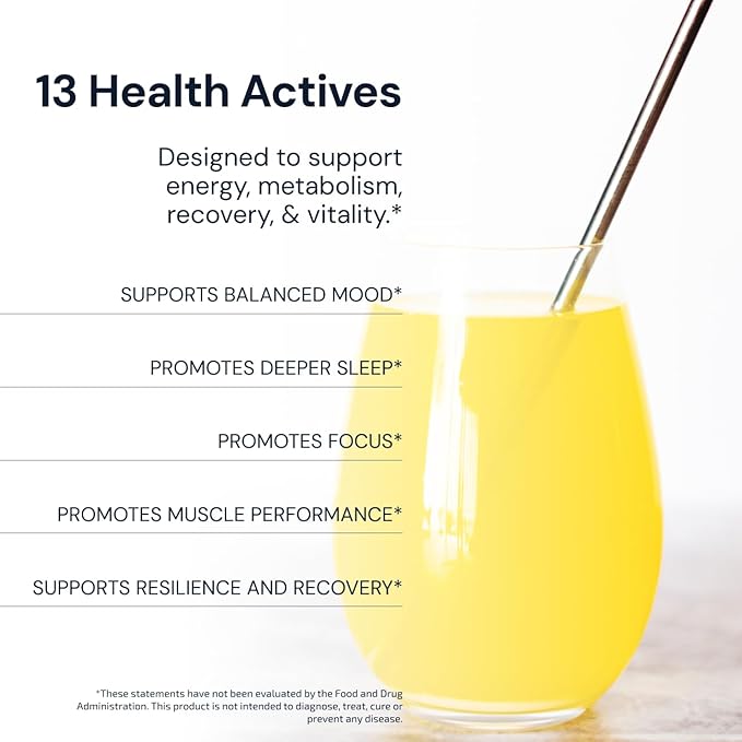 Blueprint Bryan Johnson Longevity Mix - Muscle Builder & Recovery Supplement - Promotes Focus and Balanced Mood - Creatine, L-Theanine- Vegan, Keto Friendly (30 Servings (Pack of 1), Pineapple Yuzu)