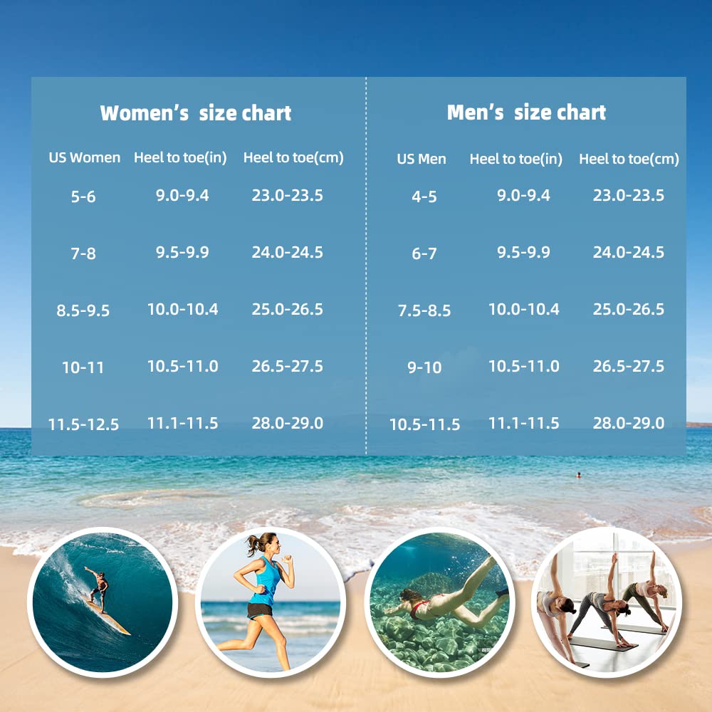 ATHMILE Water Shoes Women Men Barefoot Aqua Socks Quick-Dry for Beach Swim Pool Yoga Camping Cruise Surf Sport