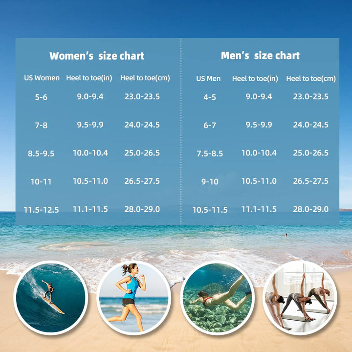 ATHMILE Water Shoes Women Men Barefoot Aqua Socks Quick-Dry for Beach Swim Pool Yoga Camping Cruise Surf Sport