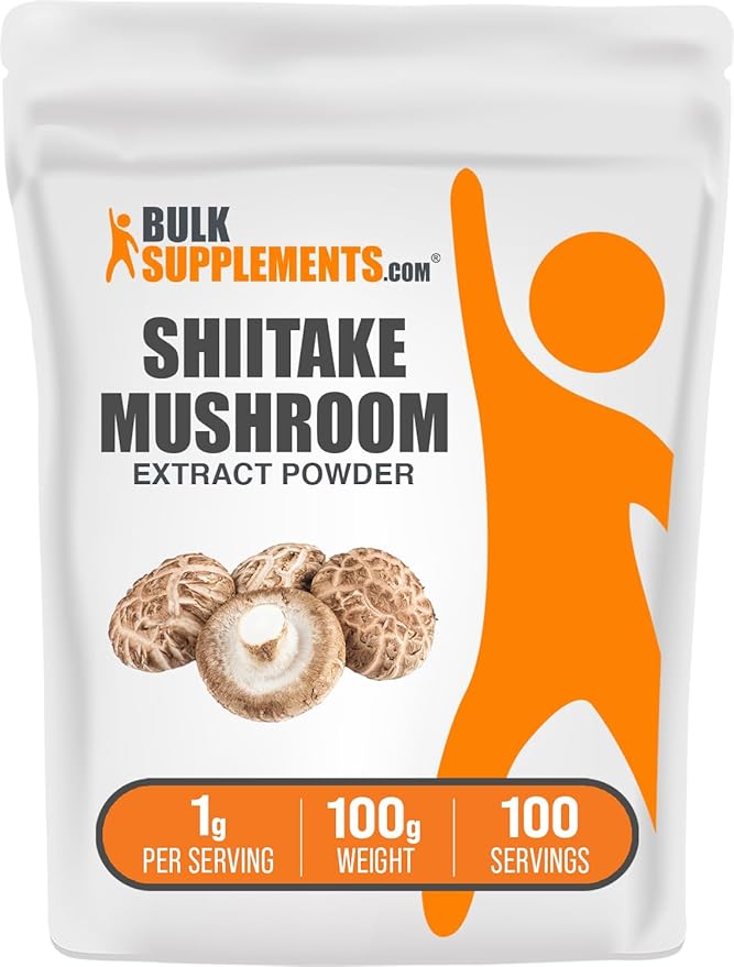 BulkSupplements.com Shiitake Mushroom Extract Powder - Shiitake Mushroom Powder Supplement, Immune Support - Vegan & Gluten Free, 1g per Serving,100g (3.5 oz) (Pack of 1)