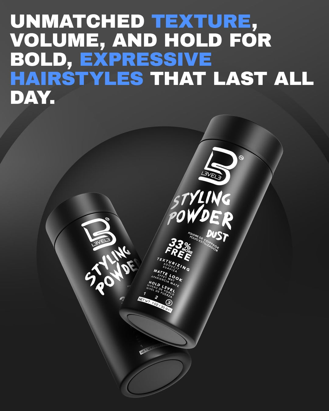 Level 3 Men's Styling Powder – Natural Look | Easy Application, No Grease