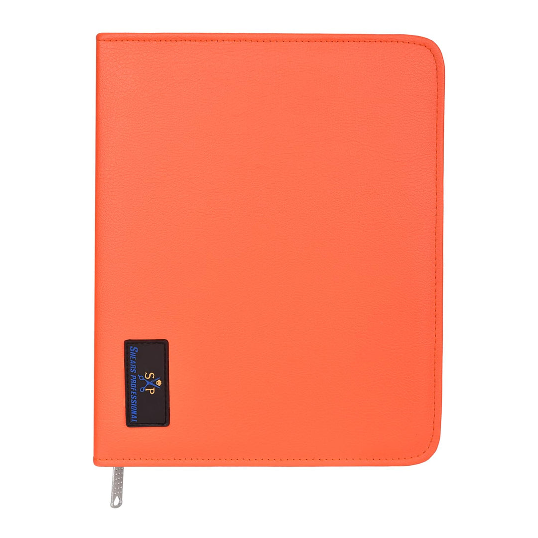 Shears Professional Leather Shears Case, Scissor Case, Shear Holder Holds 10 Grooming or Beauty Shears (Orange)