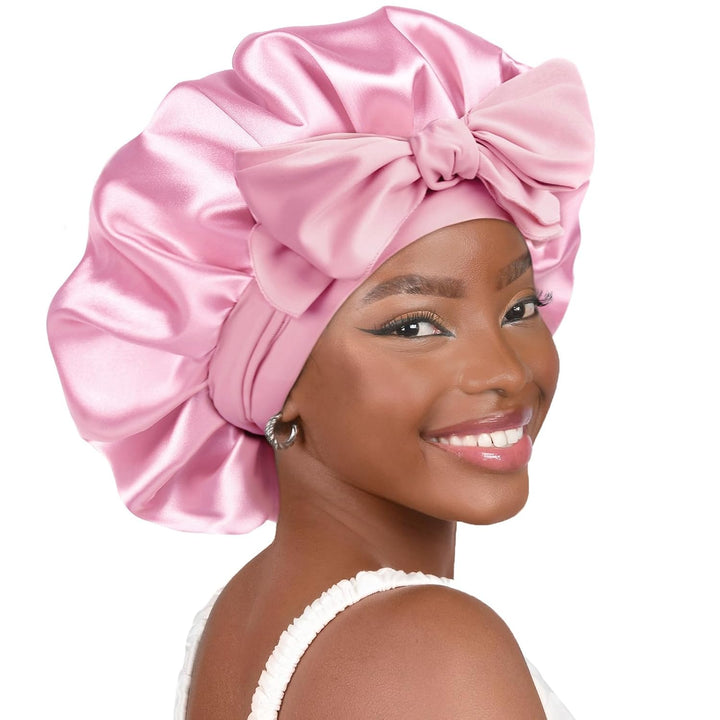 Silk Bonnet for Sleeping | Double Layer Satin Lined | Purple Hair Protection
