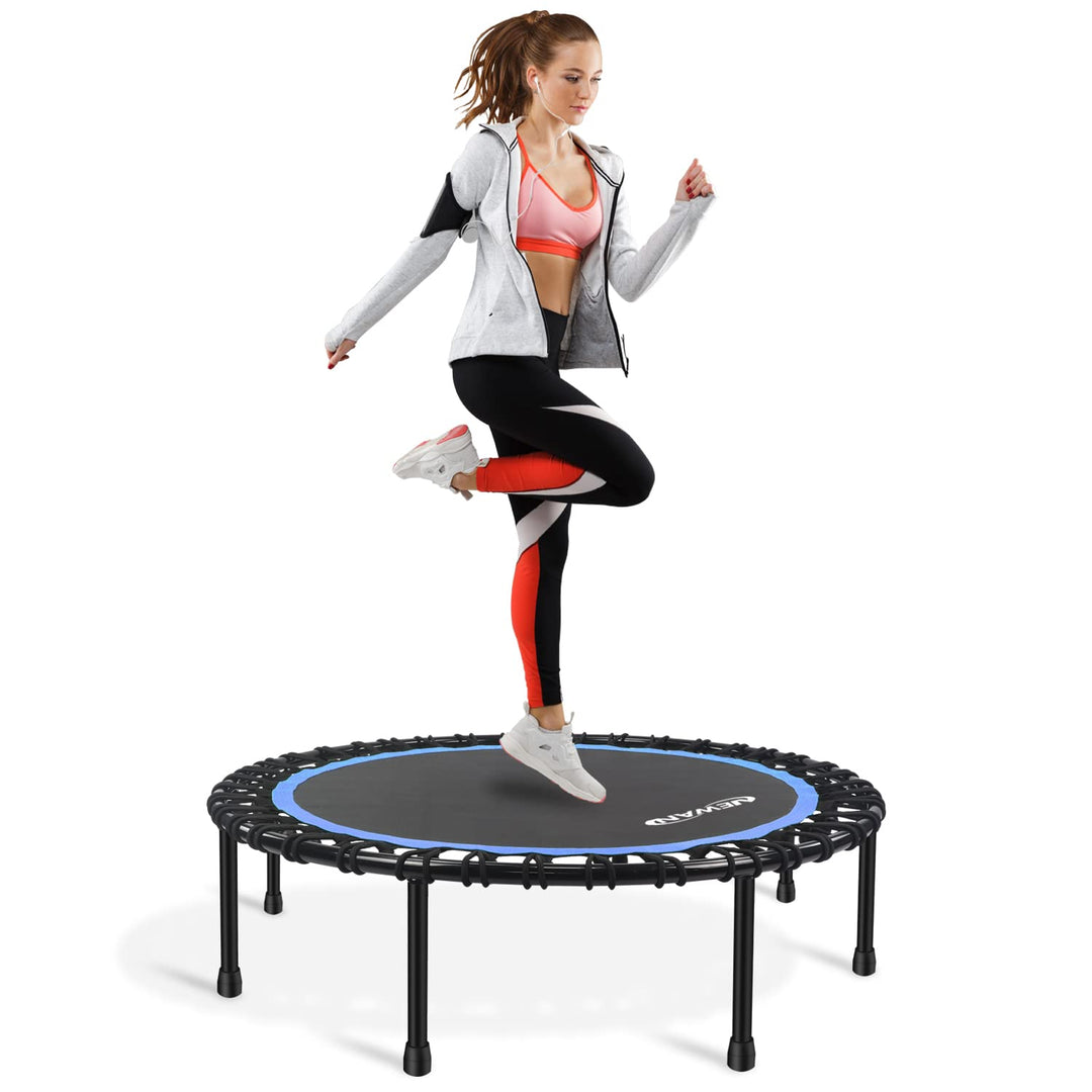 NEWAN 48'' Mini Trampoline for Adults,rebounder Trampoline, Silent Stable Exercise Fitness Trampoline for Adults Indoor Garden Workout,Max Load 330 lbs