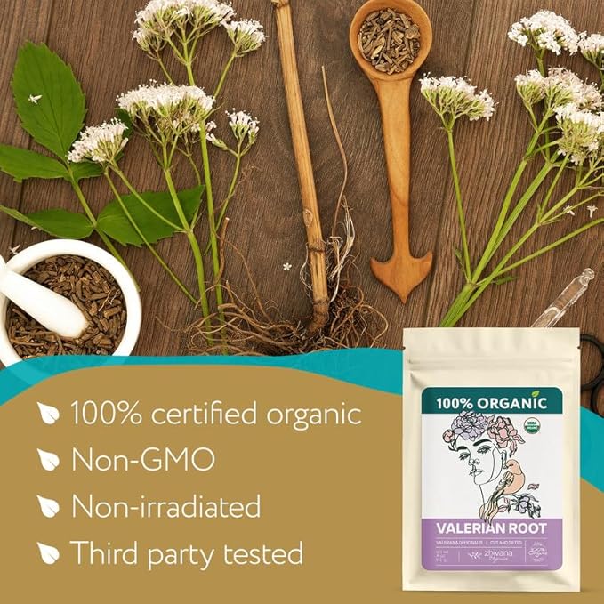 Organic Valerian Root Tea (4oz.) - Te De Valeriana Organica Para Dormir y Ansiedad - Valerian Tea - Valarian Roots Herb to Improve Sleep, Lower Stress, Relax Muscles