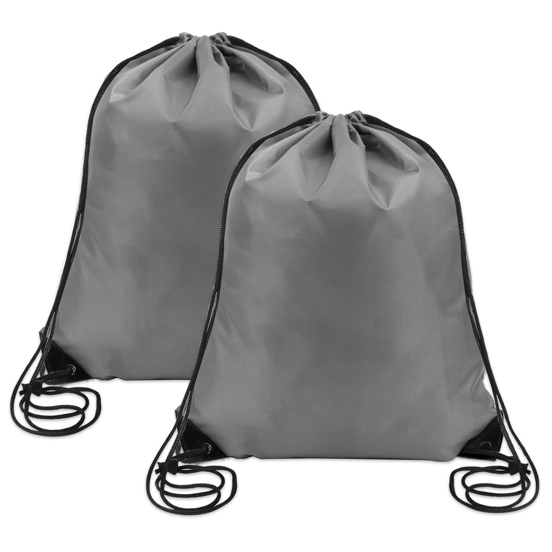Sliverdew 2 Pcs Gray Drawstring Backpack Bags Sports Cinch Sack String Bags Drawstring Gym Bag Draw String Backpack Bulk Swimming String Bags