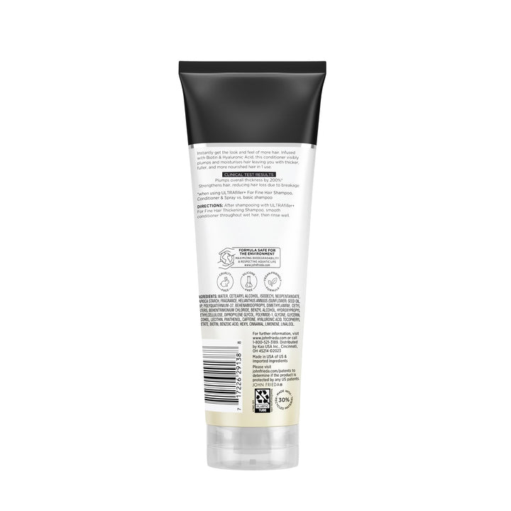 John Frieda ULTRAfiller+ Volumizing Conditioner for Fine, Thinning Hair with Biotin and Hyaluronic Acid, 8.3 Oz