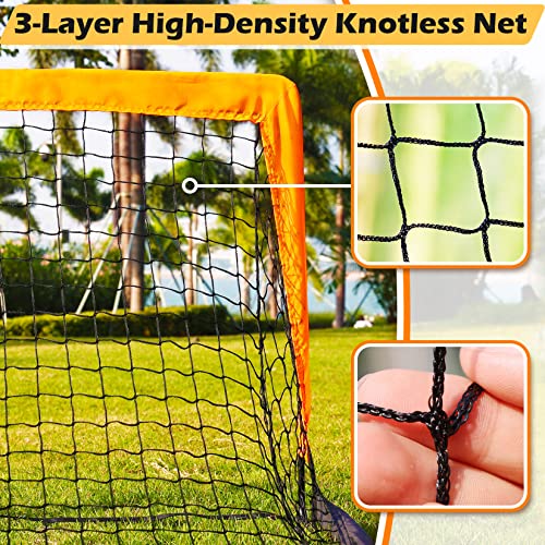 Dimples Excel Soccer Goals Kids Soccer Net for Backyard (3x2.2 FT 1 Pack, Orange Black)