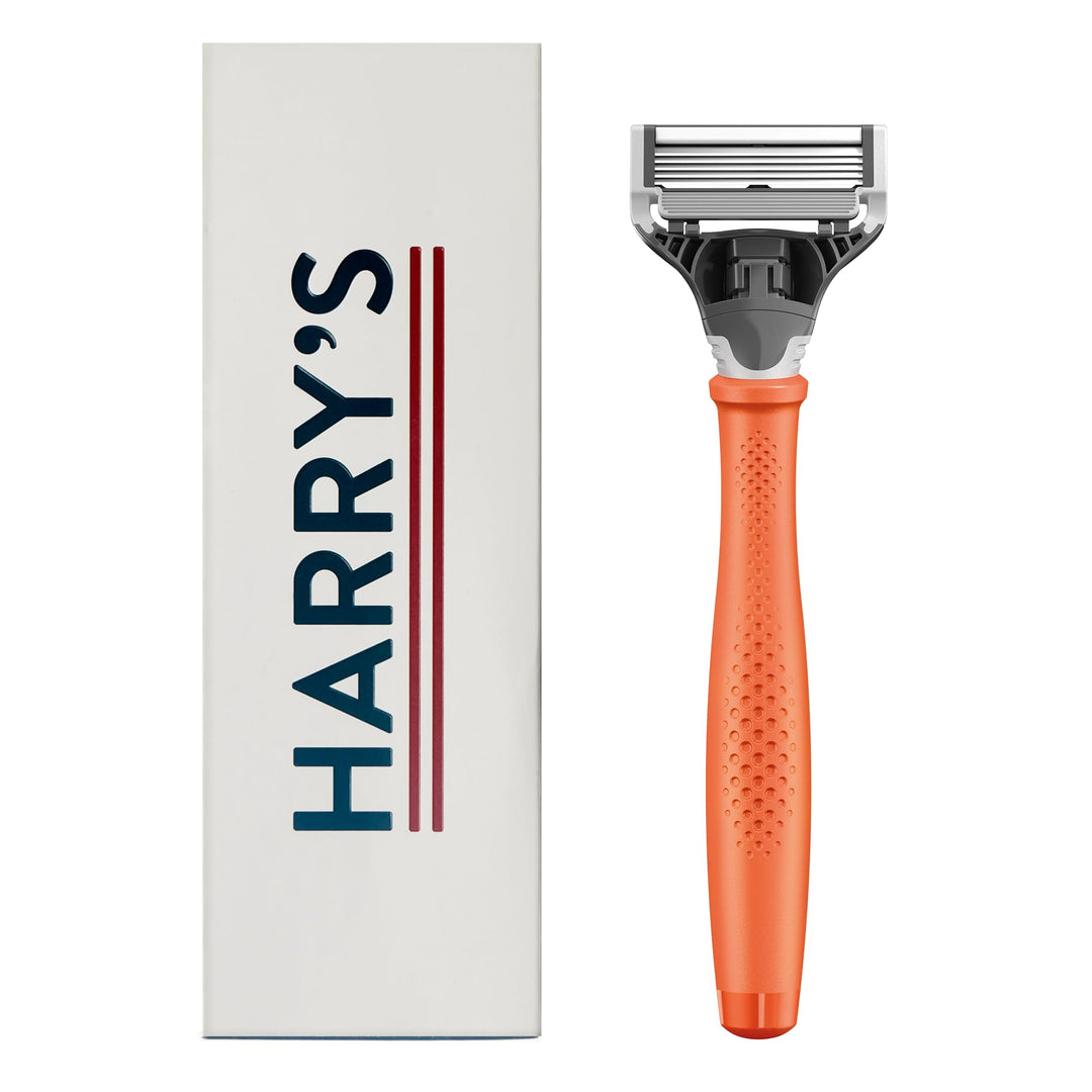 Harry's Razor for Men - Razor Handle and Razor Blade Cartridge - Shaving Gift Set for Him - Orange