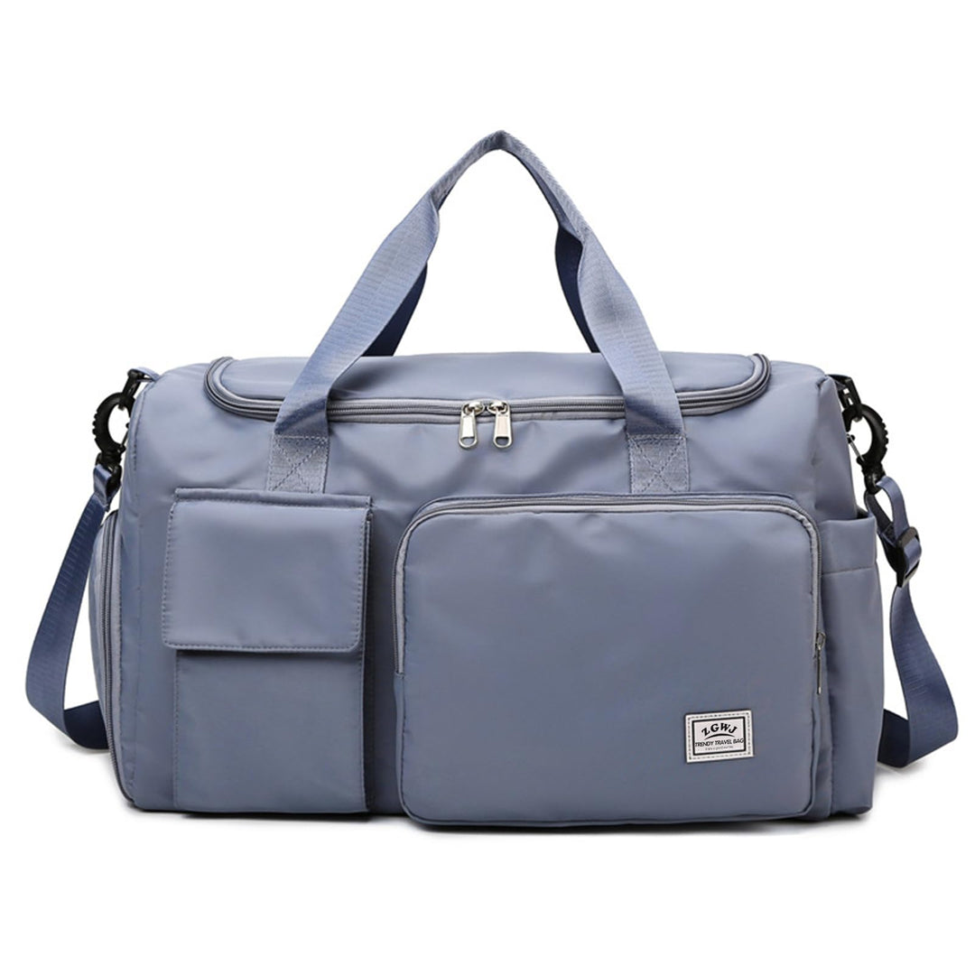 Travel Duffel Tote Bag with Dry Wet Separation Pocket, Weekender Bag for Women and Men，Waterproof Bag with Shoe Compartment Lightweight and Easy Carry on Blue