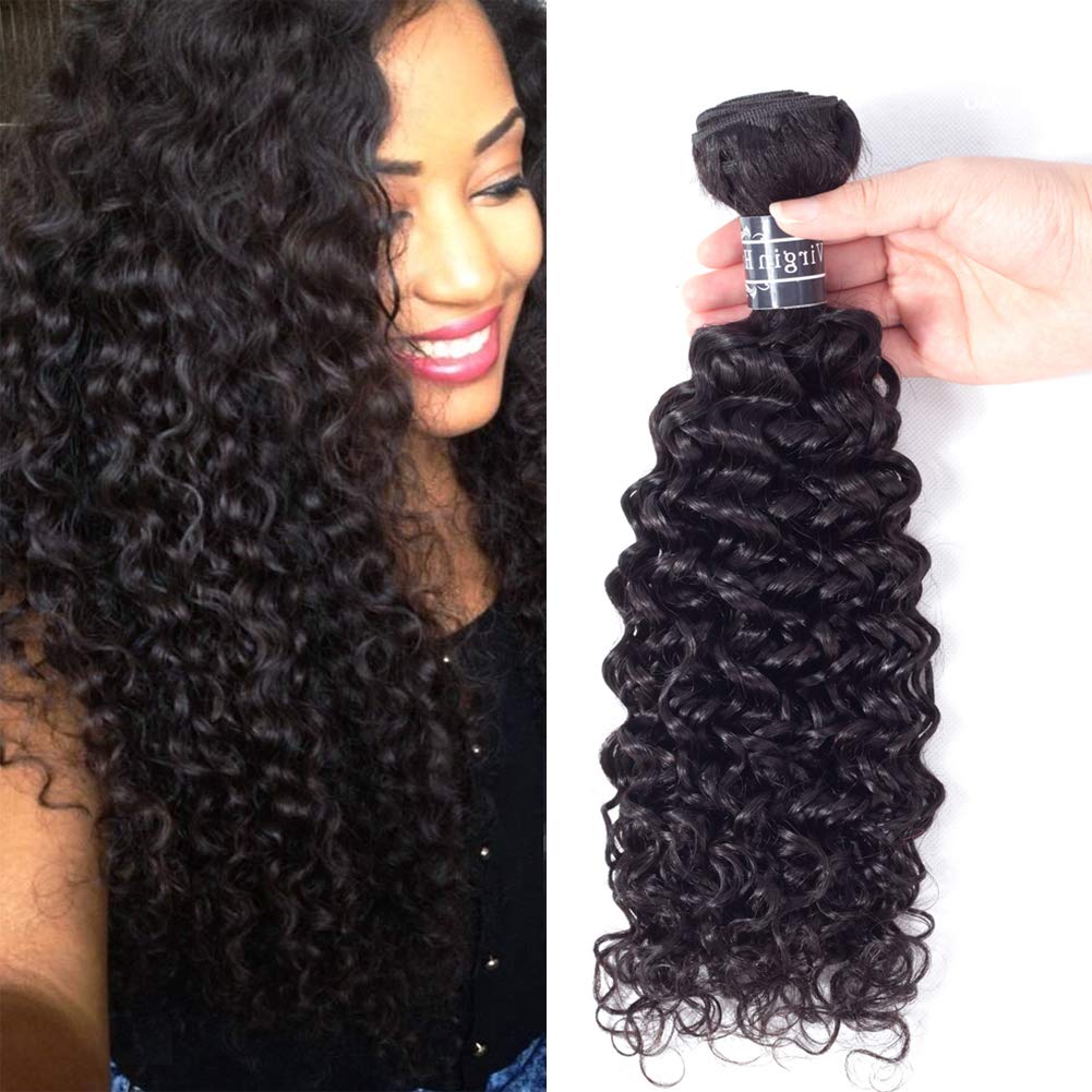 Amella Hair 8A Brazilian Virgin Curly Hair Weave One Bundle 95G 20Inch 100% Unprocessed Brazilian Kinky Curly Human Hair Extensi