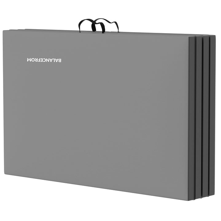 BalanceFrom Fitness GoGym 4' x 10' x 2" All Purpose Folding Exercise Gym Mat for Yoga, Aerobics, Pilates, Martial Arts, and Full Body Workouts, Gray