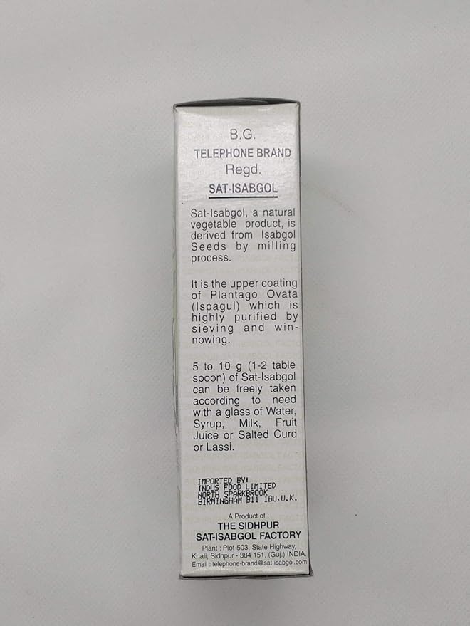 Pack of 1 - Telephone Brand Sat-Isabgol (Psyllium Husk) (100 Grams Each)