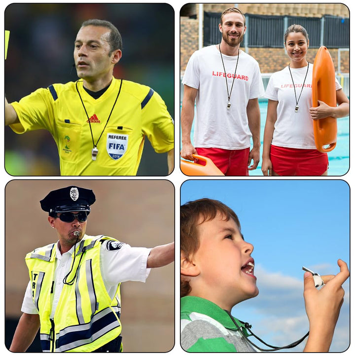 Bsofing 3 PCS Whistles, Whistle for Coaches, Referee Whistle, Coaches Whistle, Stainless Steel Sports Whistles, Whistle for Teachers, Whistles for Adults with Lanyard, Loud Crisp Sound