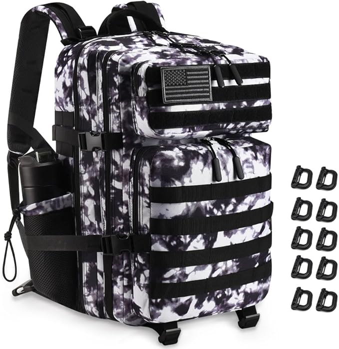 Military Tactical Backpack 45L Large Tactical Backpack for Men, Hiking Rucksack With Bottle Holder