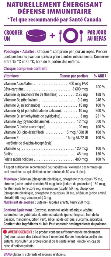 Jamieson 100% Complete Chewable Multivitamin for Adults Citrus Twist Multi, 60 chewable tablets
