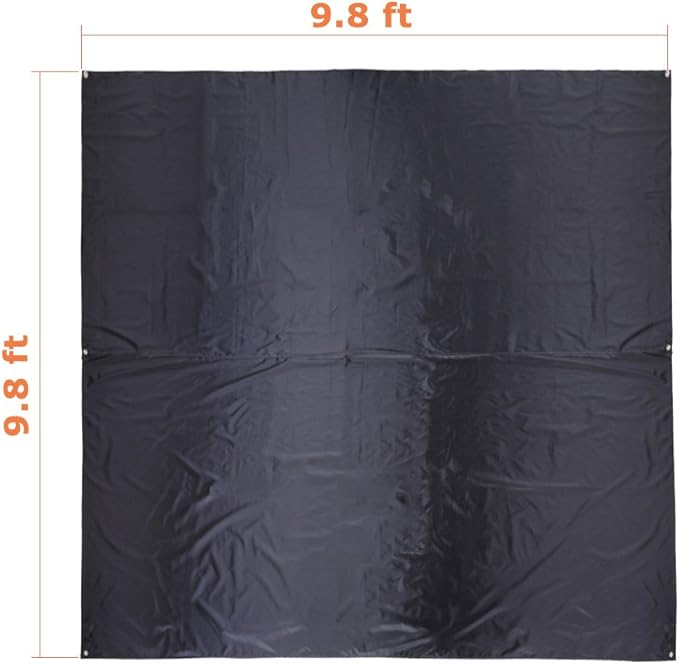 9.8'x9.8' Waterproof Tent Footprint Camping Tarp with 6 Pcs Ultralight Tent Stakes