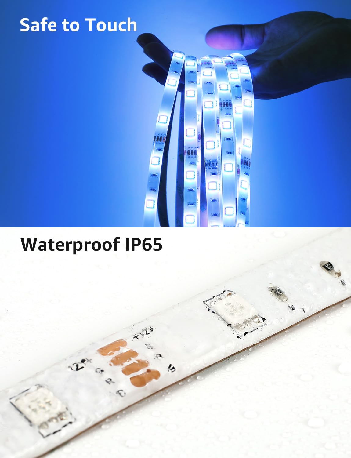 Lepro WiFi Smart LED Strip Light 10M 300LED, IP65, Works with Alexa and Google Home, Smart Life App Control, Colour Changing RGB LED Lights for Kitchen, Christmas, 2 Rolls of 5M