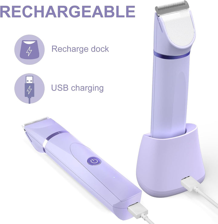 Electric Body Hair Trimmer | Waterproof Groomer for Men & Women | USB Rechargeable
