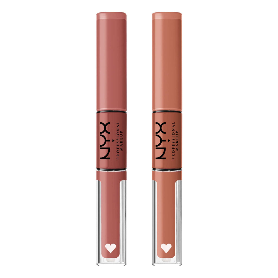 NYX PROFESSIONAL MAKEUP Shine Loud, Long-Lasting Liquid Lipstick with Clear Lip Gloss - Pack of 2 (Magic Maker, Goal Crusher)