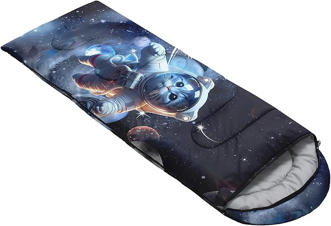 AILONEN Boys Sports Camping Sleeping Bags,Lightweight & Waterproof,3 Season Warm & Cool Weather,Black Player Basketball Sleeping Bags for Kids Adults,Travelling,Outdoors