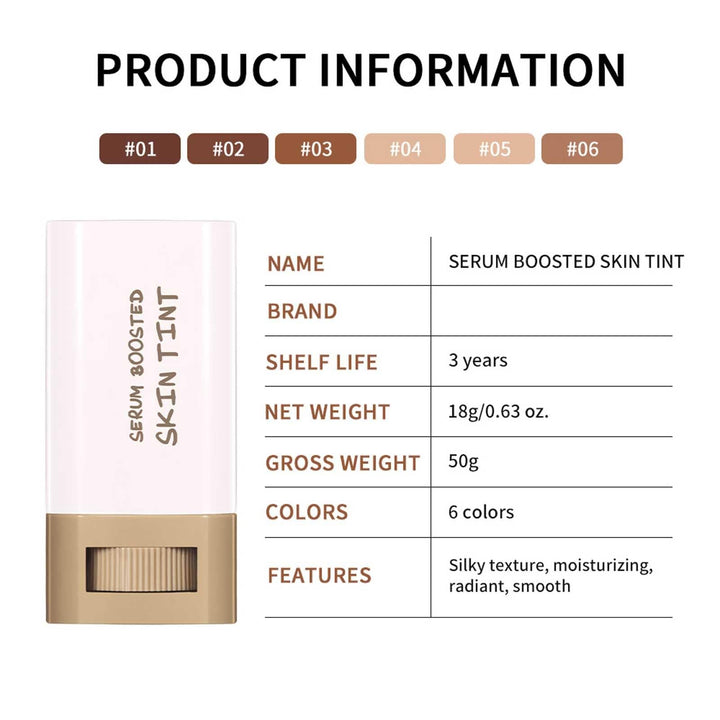 Beauty Balm Serum Boosted Skin Tint Concealer, Brightens, Hydrates, Conceale & Smooths Full Coverage Concealer Balm, Even Skin Tone Portable Moisturizing Essence Stick (# 02, 0.63 oz)