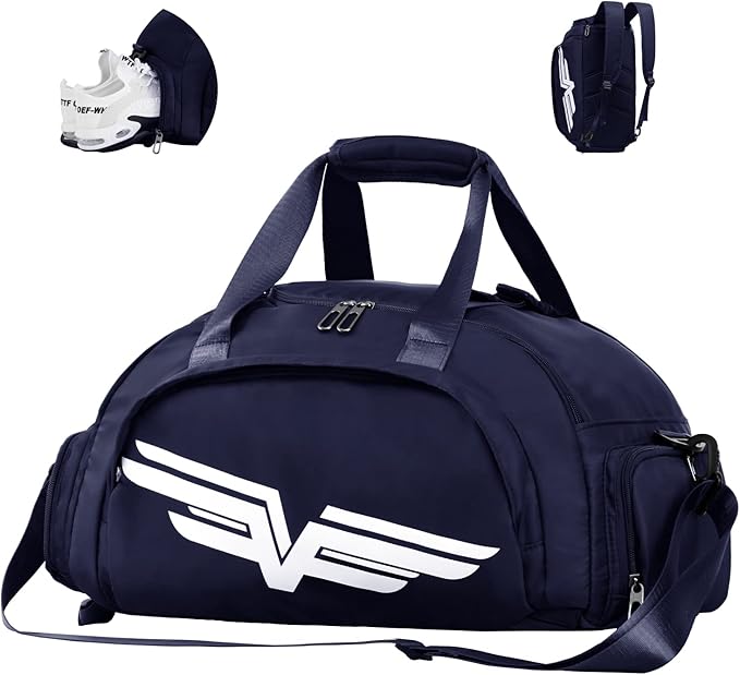 FIORETTO 30L Sports Gym Duffle Bag with Wet Pocket & Shoe Compartment, Weekender Hospital Overnight Bag for Women, Sports Holdall Backpack