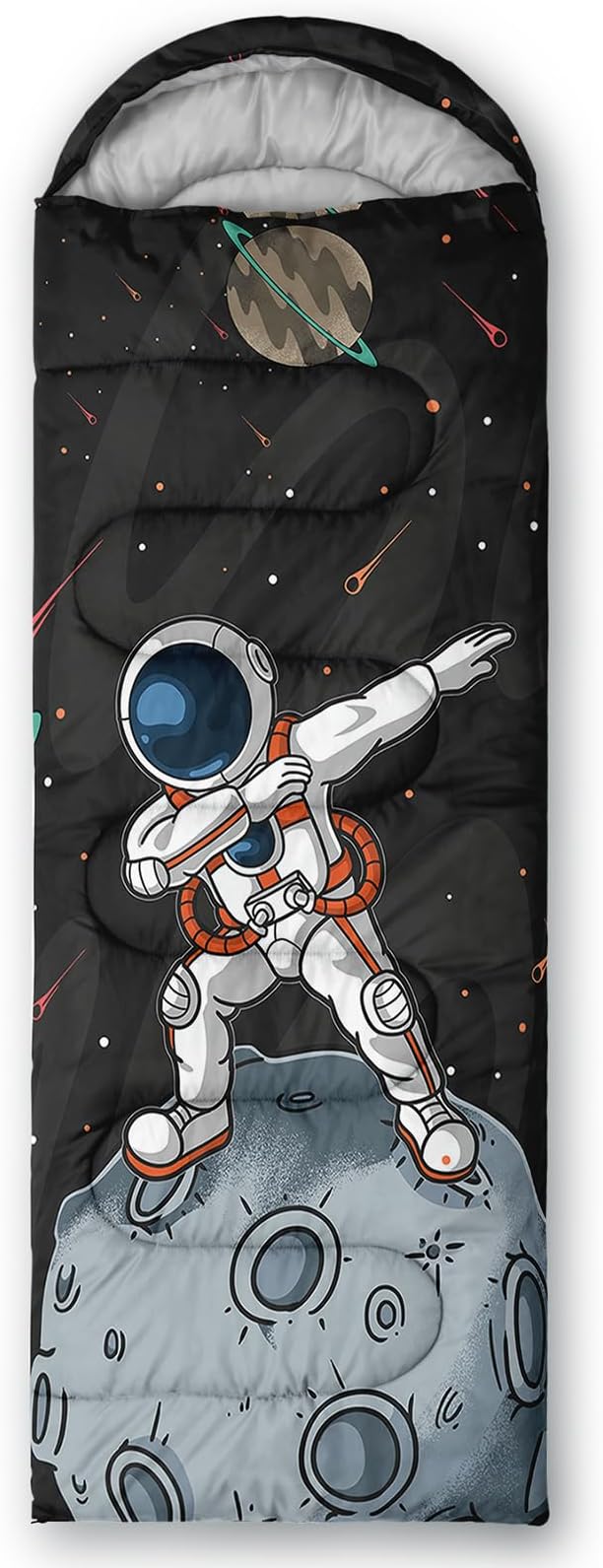 AILONEN Boys Sports Camping Sleeping Bags,Lightweight & Waterproof,3 Season Warm & Cool Weather,Black Player Basketball Sleeping Bags for Kids Adults,Travelling,Outdoors