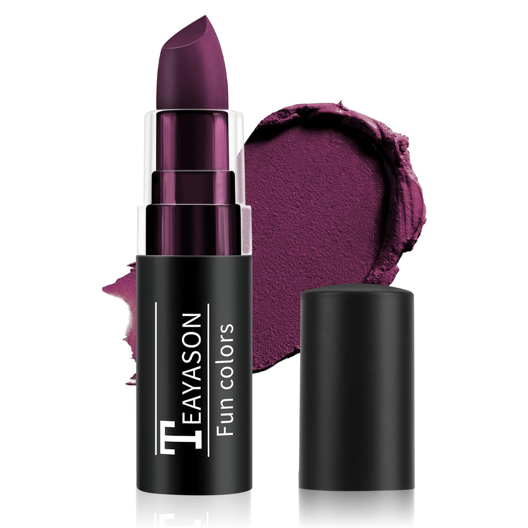 FIVEFULU Purple Face Paint Stick, Matte Lipstick Eye Black Stick, Long Lasting Waterproof Face Makeup for Halloween, Witch, Cat Cosplay