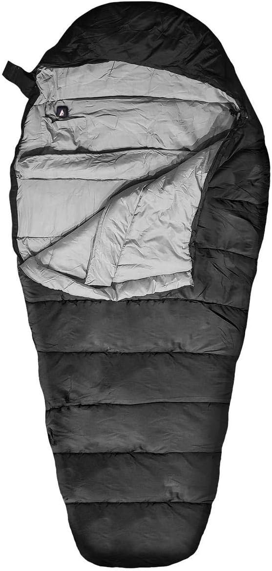 ActionHeat Electric Heated Sleeping Bag for Adults – Portable Mummy Style 5V Battery Powered Heat Sleeping Bag for Camping or Outdoor Hiking Cold Weather Black