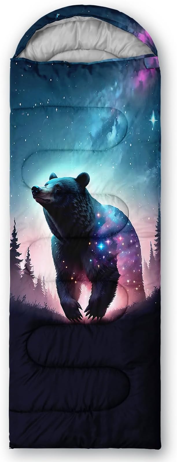 AILONEN Kids Floral Cat Camping Sleeping Bags,Lightweight & Waterproof,3 Season Warm & Cool Weather,Kawaii Kitten Sleeping Bags for Girls Adults,Travelling,Outdoors