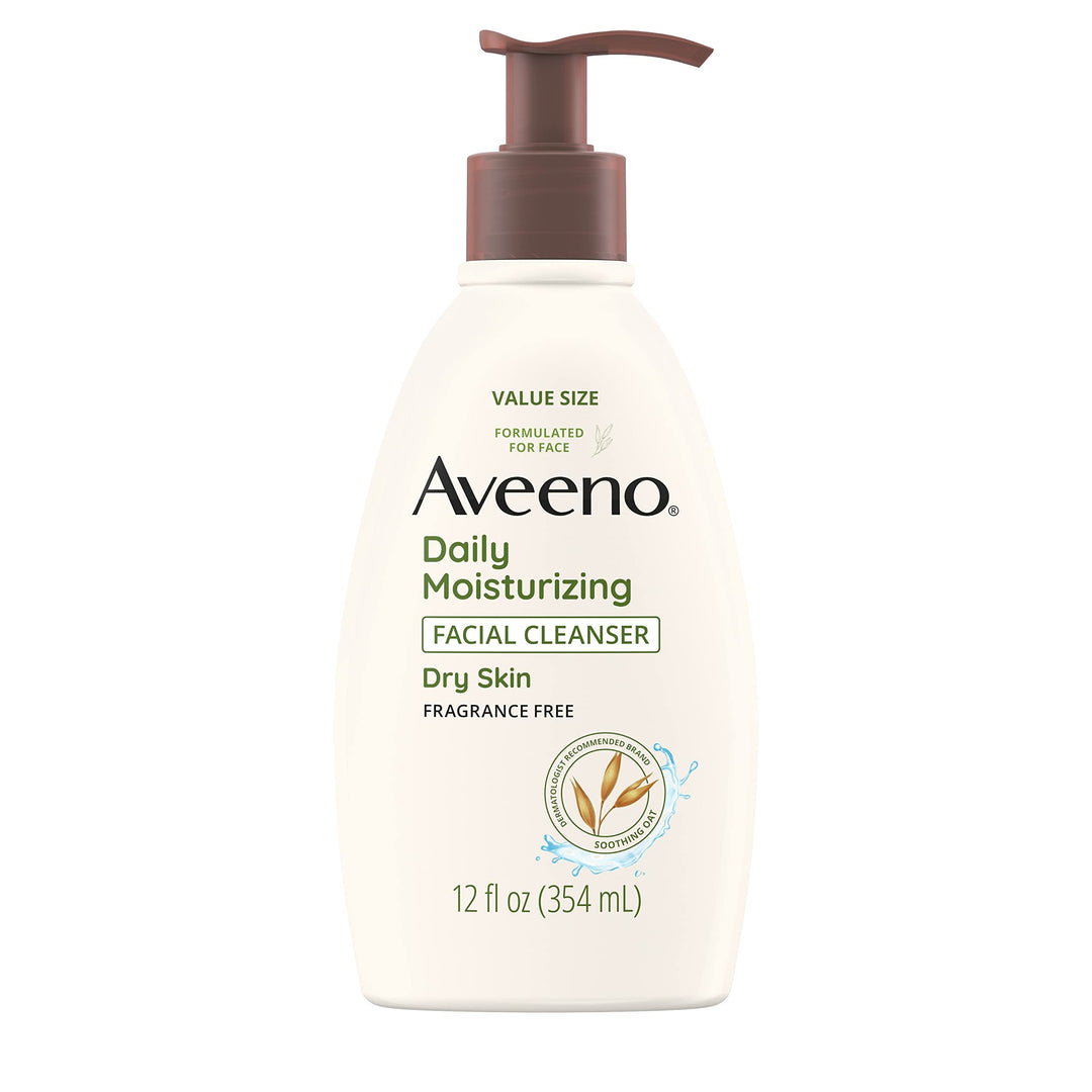 Aveeno Daily Moisturizing Facial Cleanser For Dry Skin, Gentle Face Cleanser With Soothing Oat For Skin That Feels Soft & Supple