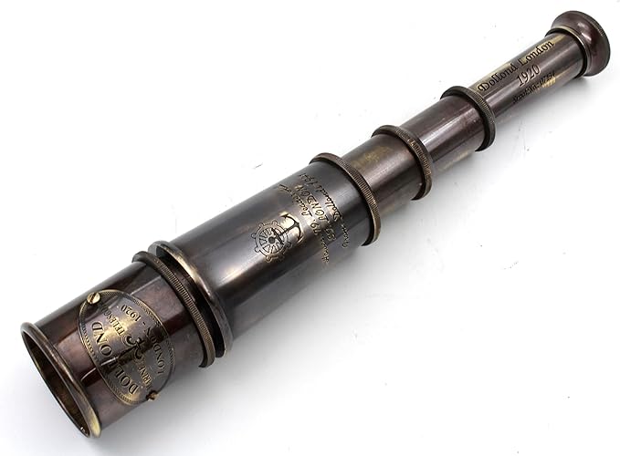 1920 Brass Maritime Vintage Telescope with Pure Leather Case...
