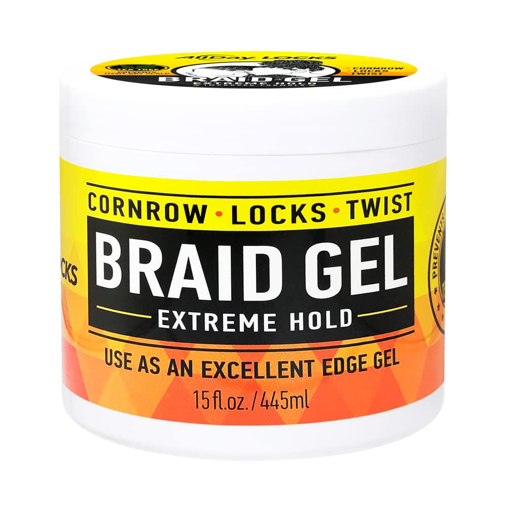Allday Locks Braid Gel | Extreme Hold, Smooths & Tames Frizz | No Flaking Or Drying | High Shine, Long Lasting For Braids, Locks
