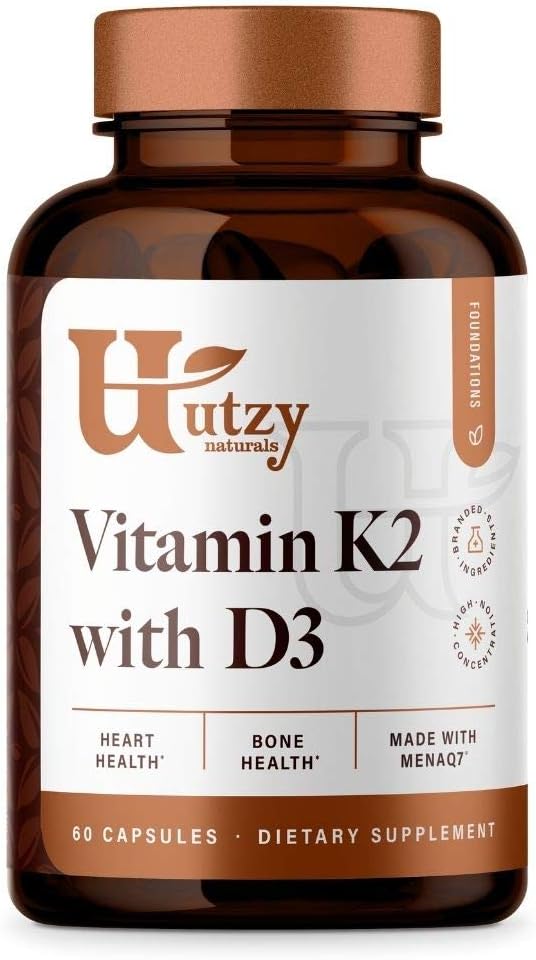 Vitamin K2 + D3 | High Dose K2 | 45 mcg of MenaQ7 Form of K2 | 5,000 IU D3 Cholecalciferol Form | Made in USA | 60 Servings