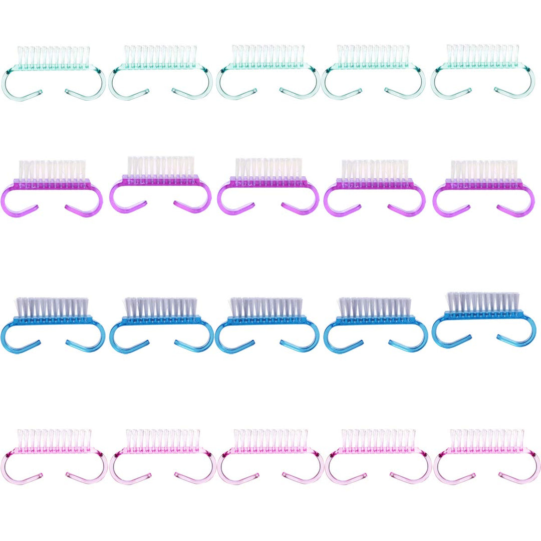 20Pcs Handle Grip Nail Brush, Christmas Thanksgiving Gifts For Women Girls