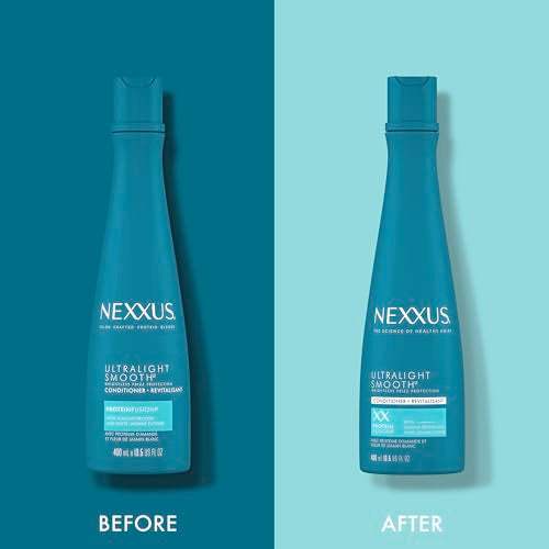 Nexxus Ultralight Smooth Conditioner Weightless for Dry and Frizzy Hair Smooth Hair Treatment to Block Out Frizz Against Humidity 13.5 oz